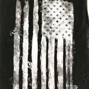 American Flag Black & White Design T-Shirt sz M
